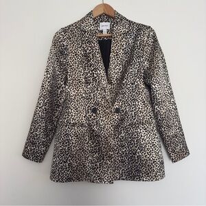 Nine West Leopard print silk like blazer Size: XS